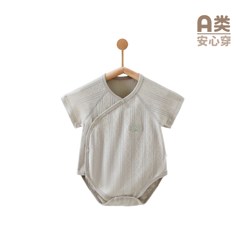 Baby romper, summer thin pure cotton, unisex baby bodysuit, short-sleeved triangle romper, spring and autumn.