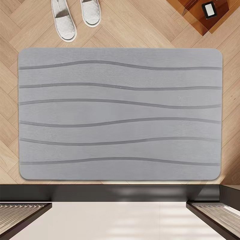 Minimalist diatomaceous earth floor mat, bathroom mat, absorbent, quick-drying, non-slip door mat, kitchen and bathroom entryway mat, wear-resistant, stain-resistant, easy-to-clean floor mat