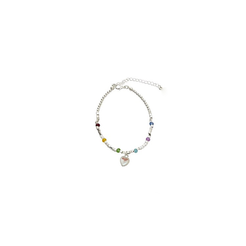 Dopamine Girl! Colorful Silver Beaded Bracelet for Women, Luxury Niche Pearl Bracelet, Perfect for Best Friends
