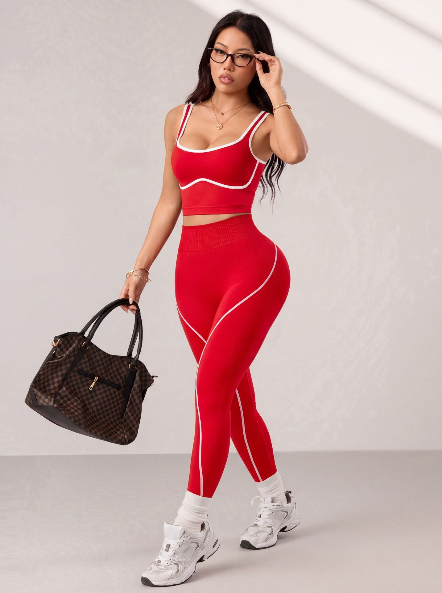 Amazon's new yoga wear set: striped yoga pants, women's quick-drying outdoor sport pants, high-waisted and hip-lifting yoga