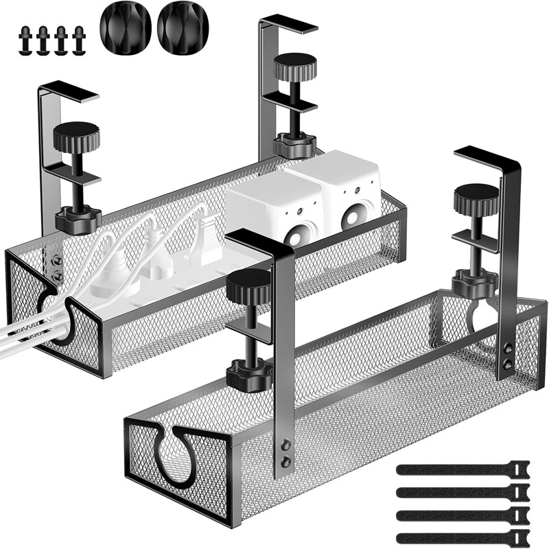Cross-border no-drill under-desk cable management rack, socket storage rack, under-desk cable storage PDU power strip rack