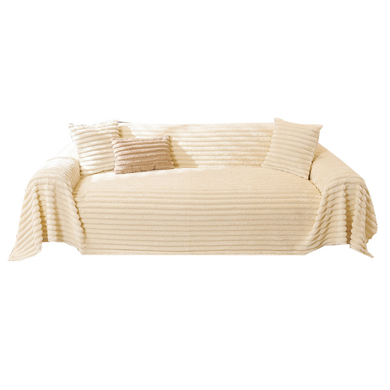 Thickened flannel sofa cover, autumn/winter cream-style sofa cover, one whole sheet for full coverage, new style for winter 2026.