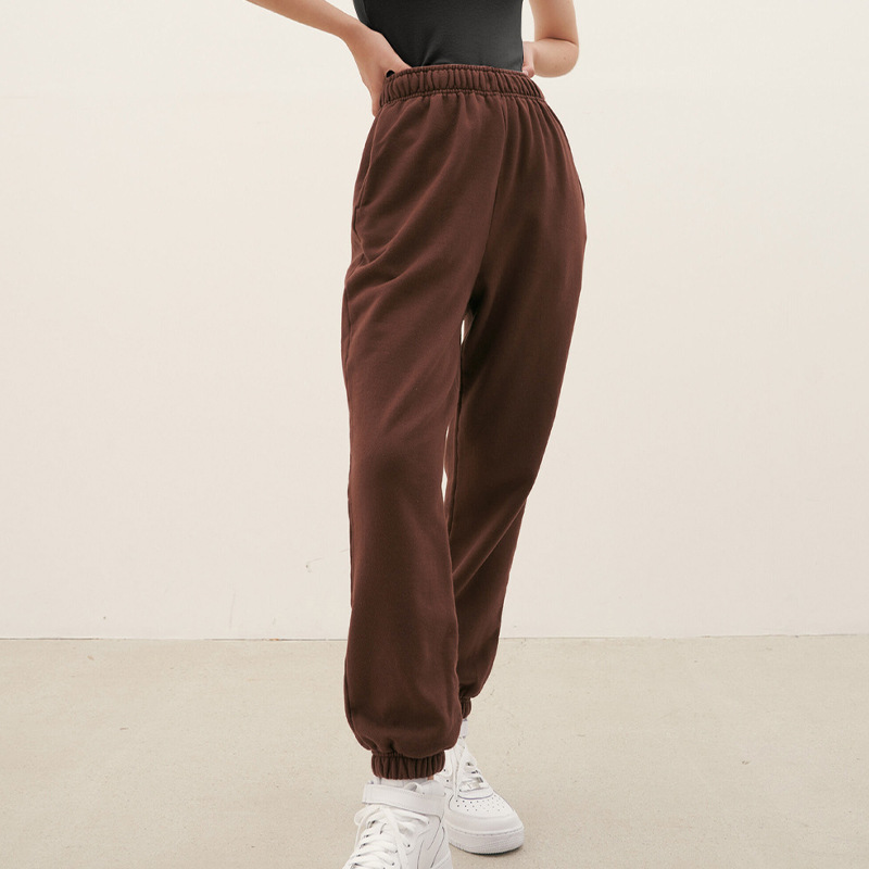 [Clearance Sale] Terry Cloth European and American Style Women's Clothing, High-Waisted, Jogger-Leg Long Sweatpants, Trendy