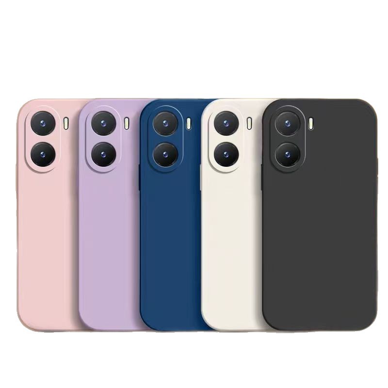 Suitable for vivo Y35m phone case, liquid silicone full-coverage drop-proof solid color minimalist skin-friendly protective case, premium quality.