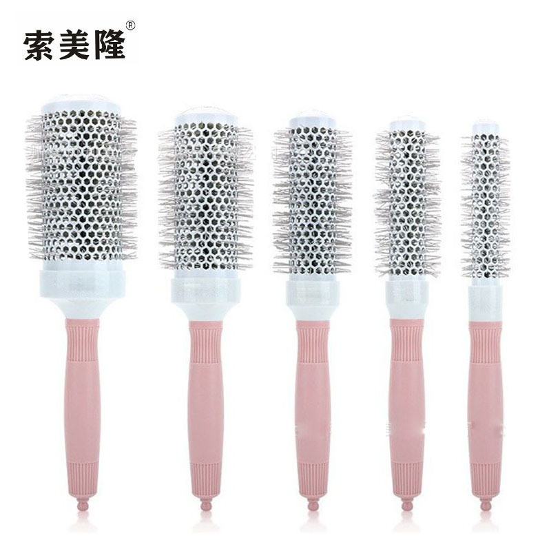 Cylindrical curling hair styling powder aluminum tube comb, air-aluminum tube ceramic comb, hair comb.