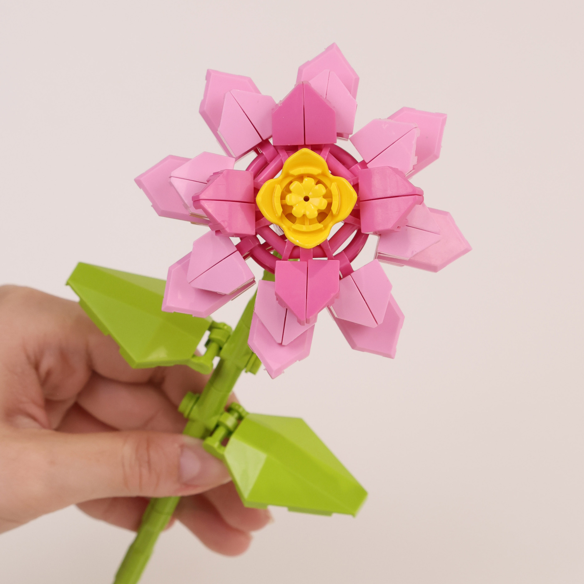 Single preserved flower building block rose sunflower building block DIY handmade assembly ornament toy for girlfriend