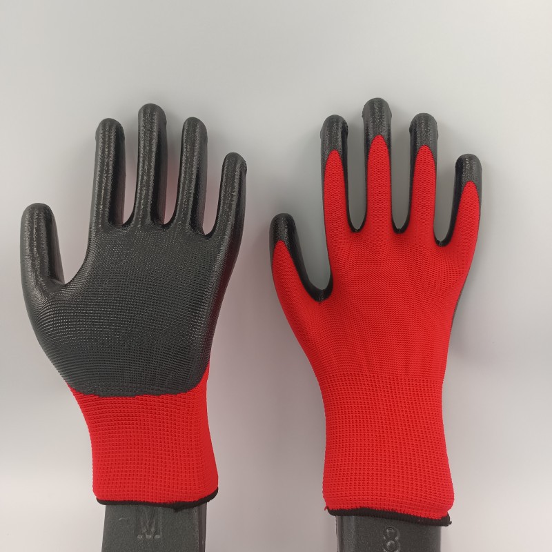 Labor protection gloves, impregnated rubber gloves, nitrile wear-resistant rubber anti-slip gloves, 13-needle high-density factory wholesale gloves for beachcombing construction sites