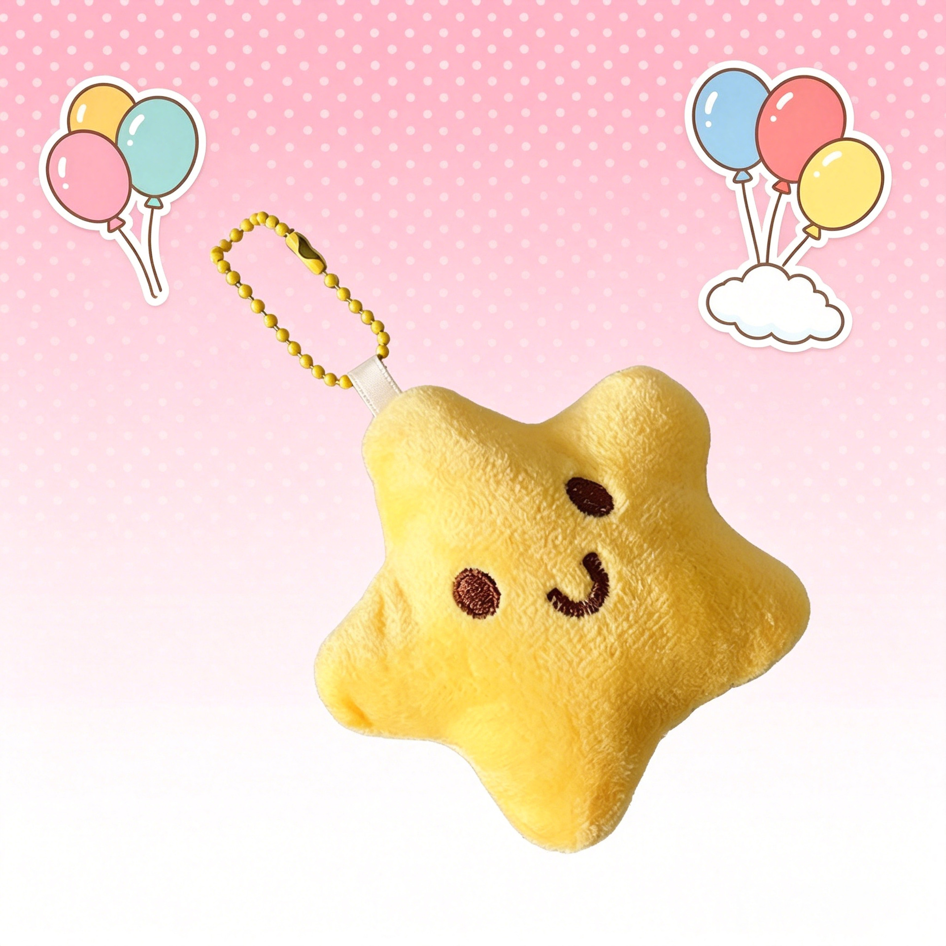 Cute star plush squishy sound toy doll keychain exhibition gift bag charm
