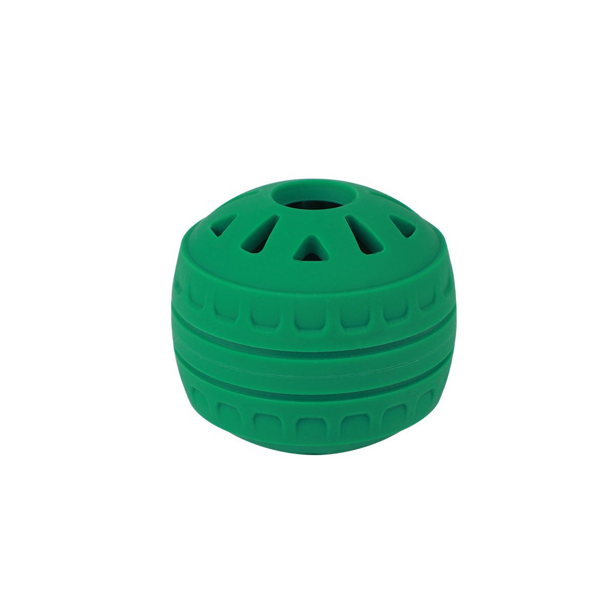 An automatic indoor dog and cat chewing toy with a tire-shaped feeding ball and interactive silicone pet designed by an environmental protection designer