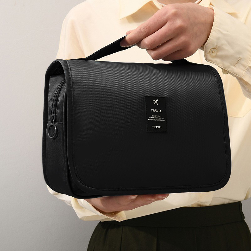Hook-shaped toiletry bag/makeup bag, multi-purpose toiletry storage bag, travel large capacity, high-value cosmetic bag wholesale.
