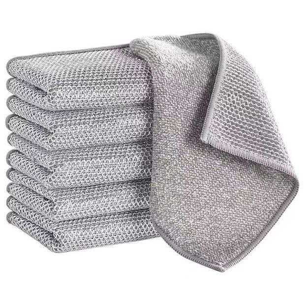Thickened metal wire silver wire cleaning cloth, kitchen dishwashing cloth, household dishwashing cloth that does not damage the pot, steel wire dishwashing cleaning cloth