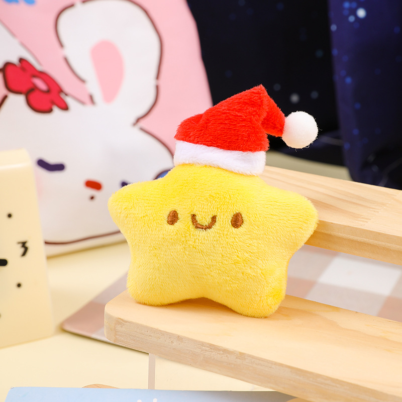 Cute Cartoon Plush Star and Moon Doll Keychain, Creative Small Doll Jewelry, Keychain Backpack DIY