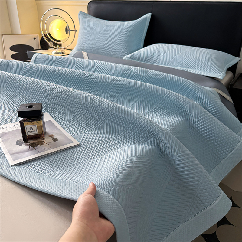 Category A Thickened Summer Ice Silk Cooling Mat 3-Piece Set, Single Person Ice Silk Mat, Dormitory Air Conditioning Mat, Machine Washable Soft Mat