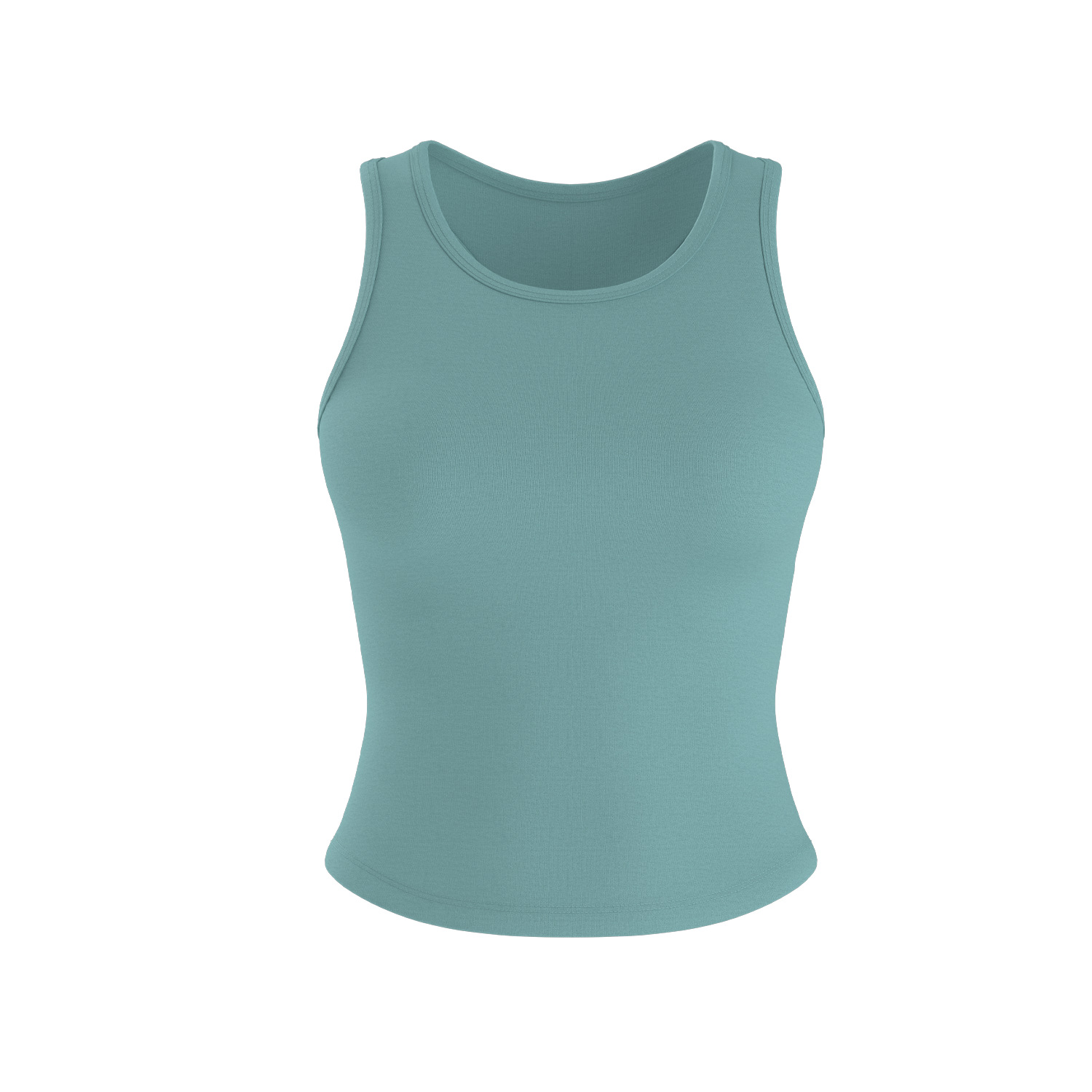 Juyitang Peach Yoga Vest, One-Piece Fixed Round Neck Tight Fit Anti-Exposure Sports Vest