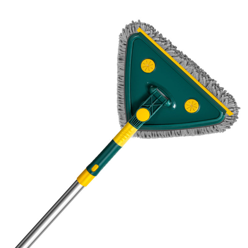 Large triangular flat mop, a multi-functional cleaning wonder for ceilings, walls, ceilings, living rooms, offices and walls