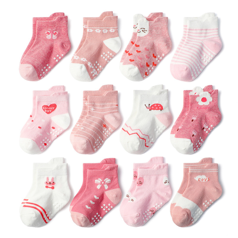 Amazon's new cartoon children's socks, non-slip, breathable, anti-fall cotton socks for boys and girls, 1-3 years old, wholesale.