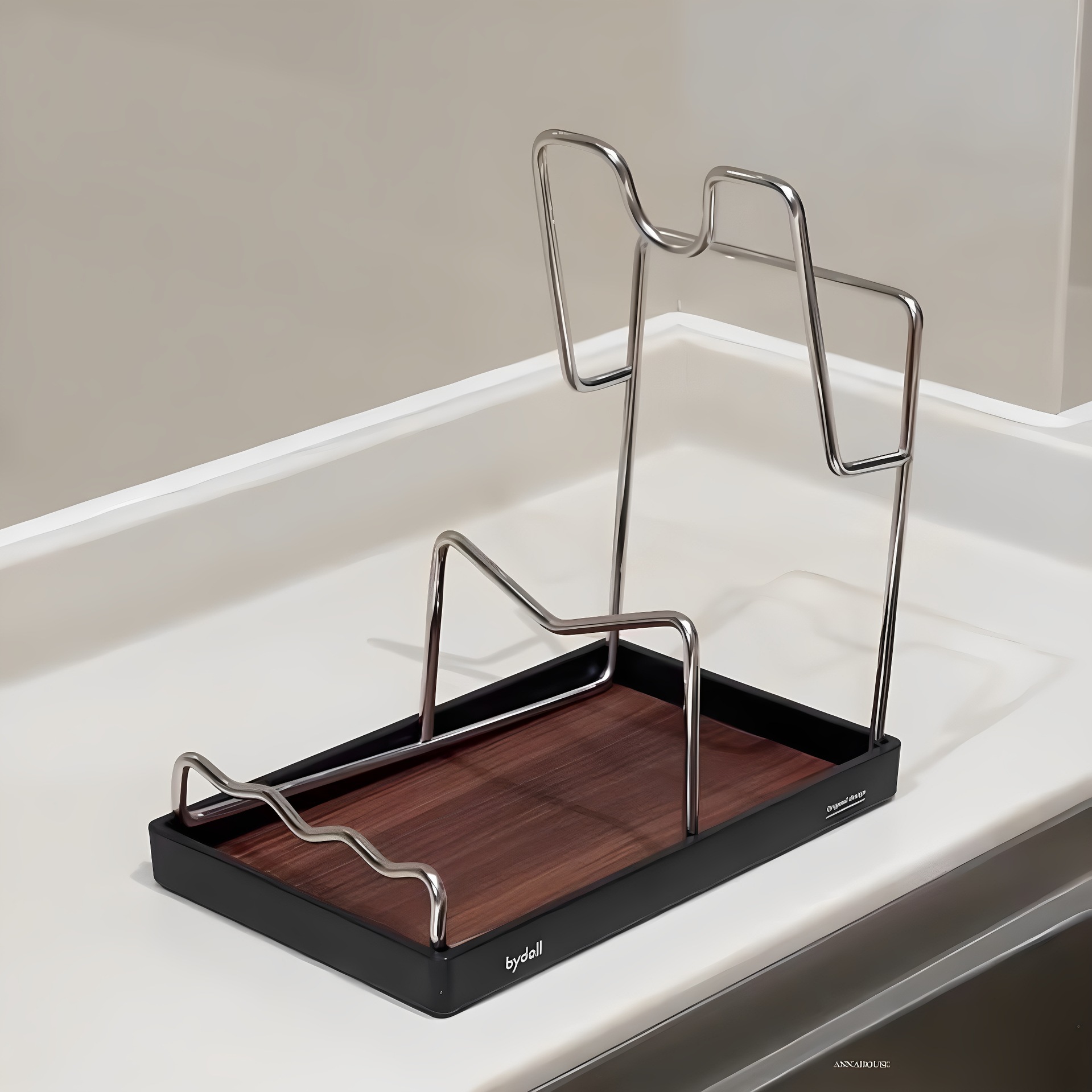 Chinese-style pot lid rack, kitchen countertop, stainless steel spatula storage rack, multi-functional and high-end chopping board storage stand