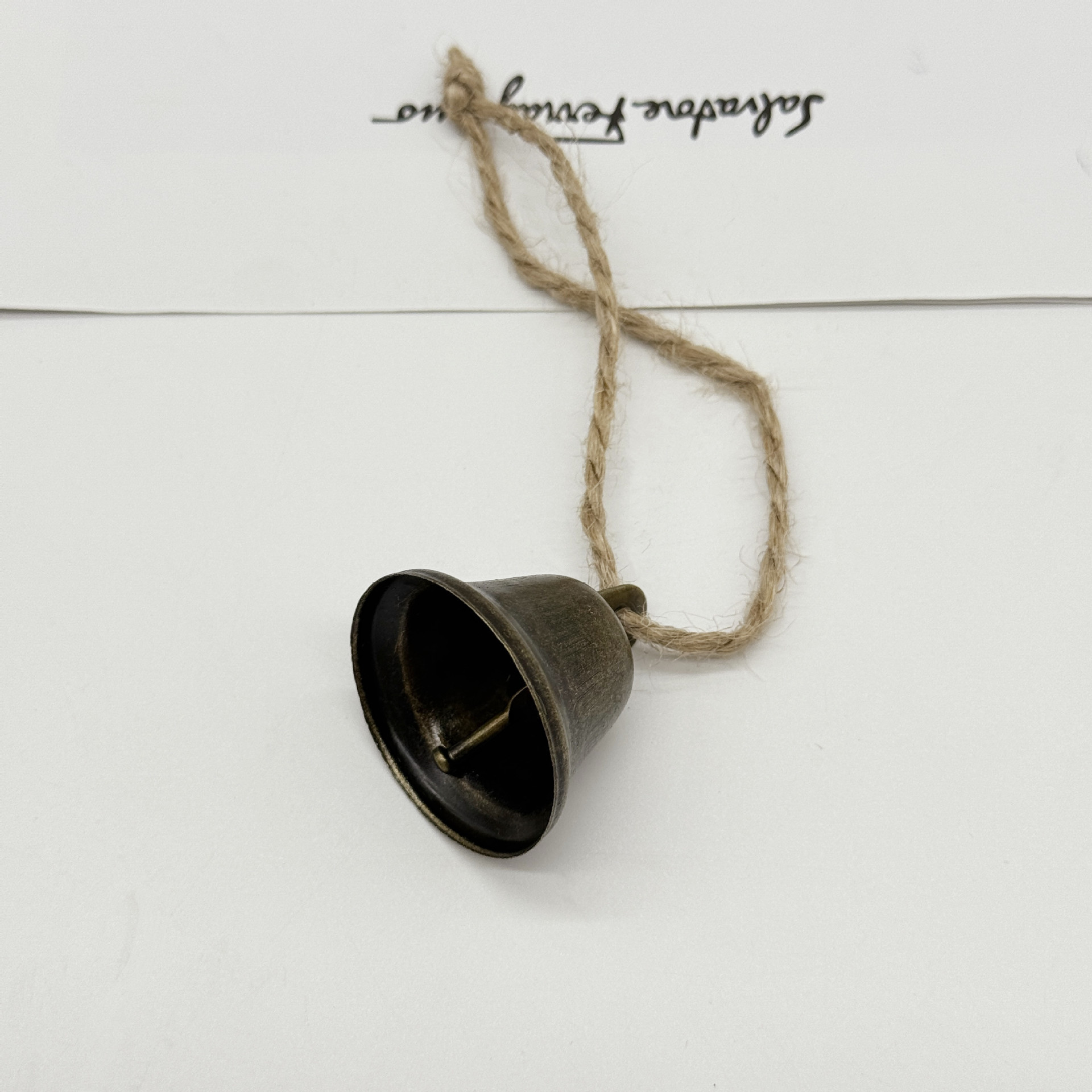 Vintage bronze bell, horn bell, bucket bell, metal ornament, Christmas decoration, pet bell