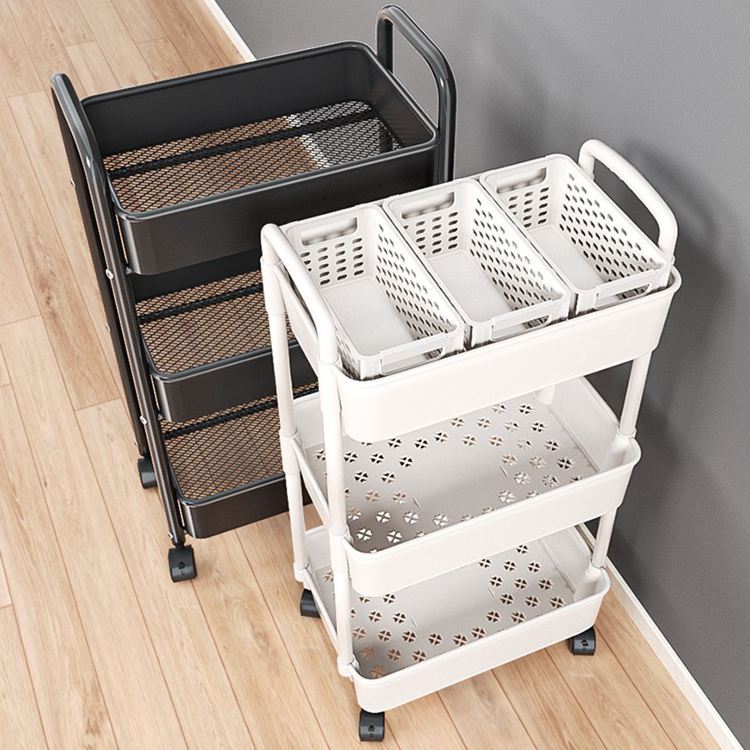 Floor-standing storage rack for kitchen and bathroom, mobile trolley for snacks, multi-tiered storage rack for bedroom and bedside