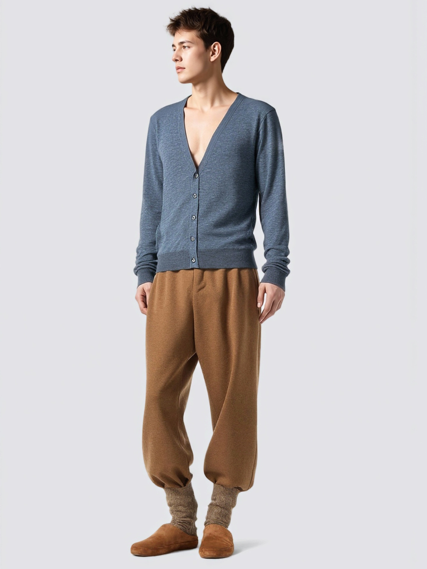 Old Money Style Versatile Skin-Friendly Knit Cardigan, Classic Solid Color Wool Men's Cardigan, Stylish Men's Sweater Jacket