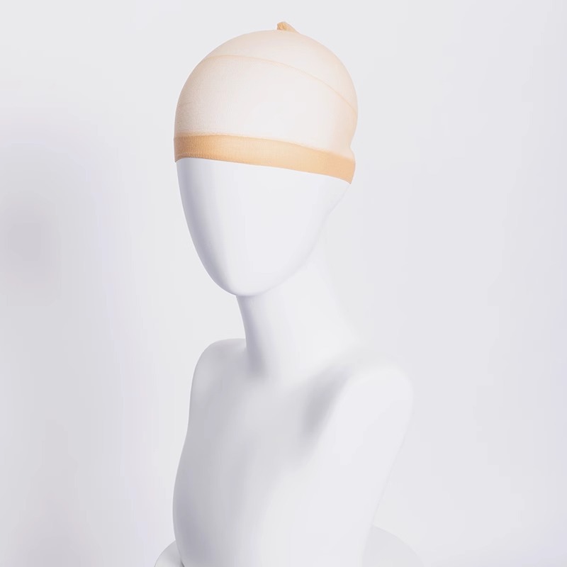 Wig with hair-pressing cap, cosplay wig, full head of hair with reinforced thick hair and breathable mesh cap
