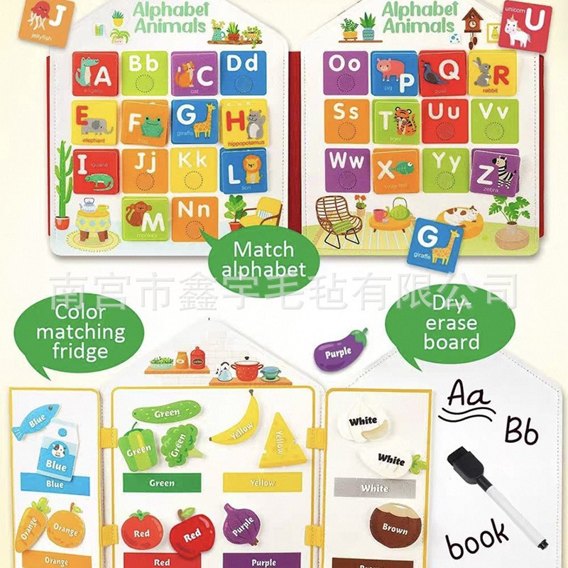 Cross-border early education felt quiet book cartoon creative little house story book drawing pen drawing board early education book can be worn diagonally