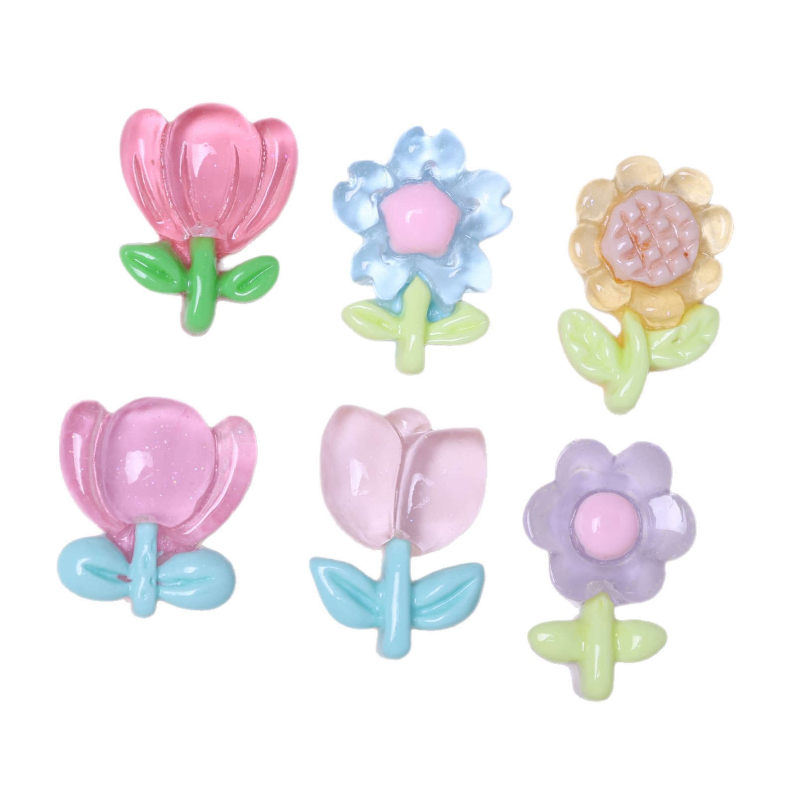 Transparent and cute flower-shaped cream-colored hair clips, hairpins, hair ornaments, children's DIY hair accessories, small materials, resin accessories, and patches