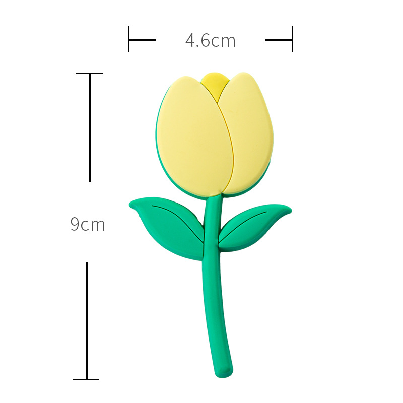 Creative tulip refrigerator magnet PVC bendable magnetic hook magnetic message sticker home decoration sticker