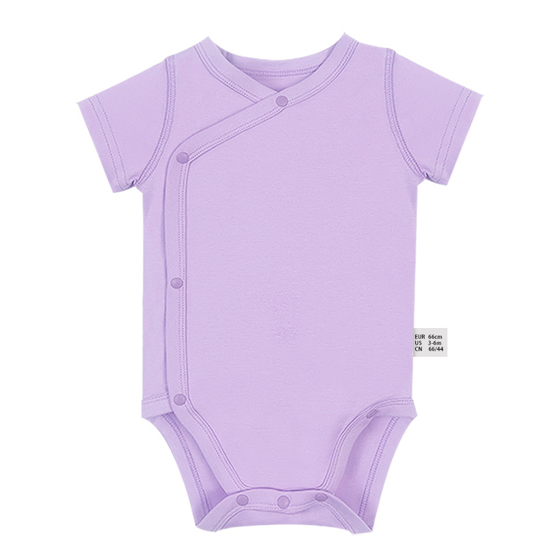 Pure cotton short-sleeved triangle romper for newborns, suitable for spring, autumn and winter, seamless pure cotton, Class A.