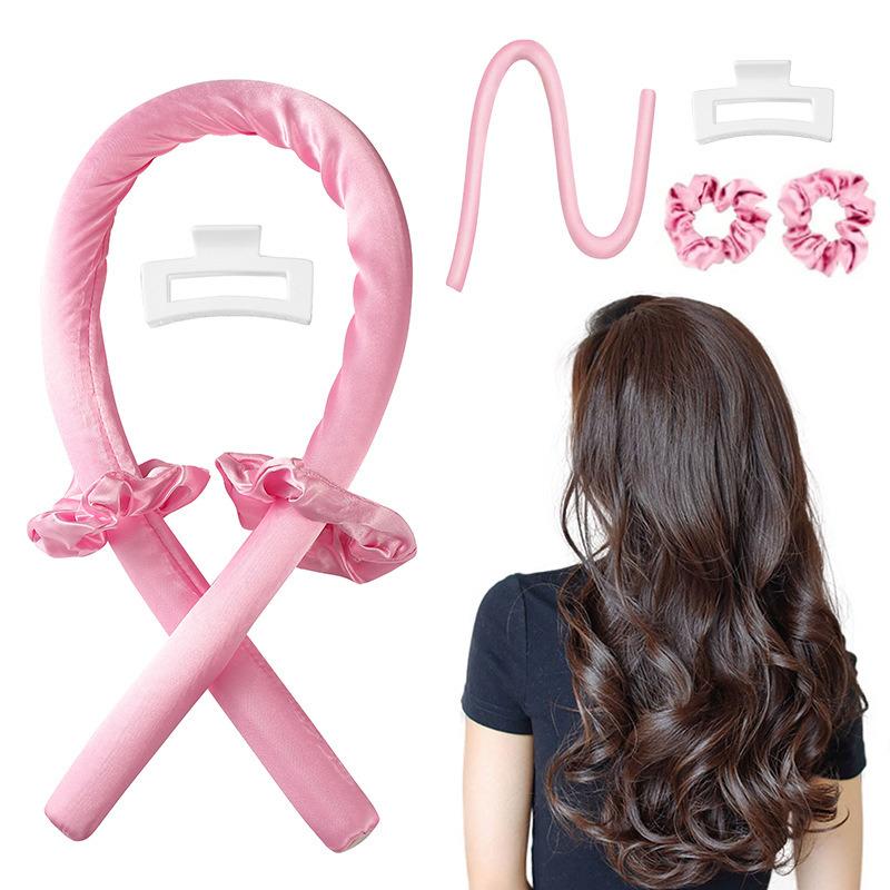 Hot-selling European and American heat-free lazy person's curling iron, sponge foam curling iron, sleeping curling iron, big wave curling four-piece set