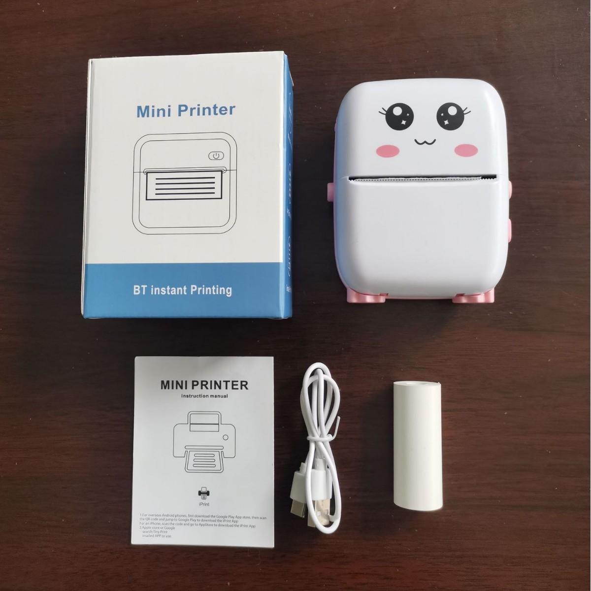 Mini printer, label, small portable thermal printer, pocket photo, student error correction printer, Bluetooth printer