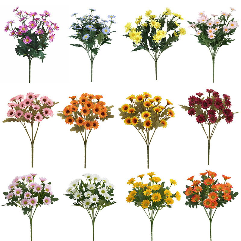 Fresh and pastoral chrysanthemums, chrysanthemums, cosmos, silk flowers, artificial bouquets, potted flowers on the balcony, and flowers for home living room placement