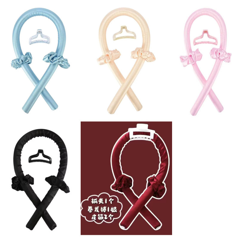 No hot curling iron, headband, no hot curling iron, no hot curling ribbon, hair clips and hair bands, sleeping curling iron