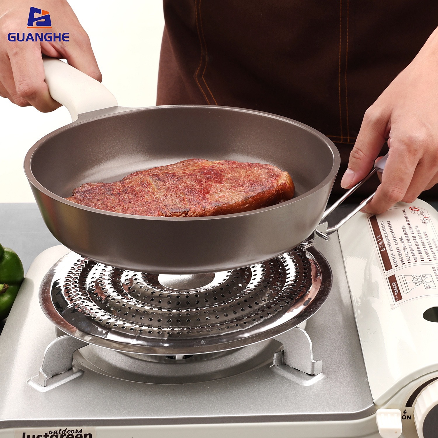 Stainless steel folding pot mat, heat-conducting pad, double-layer household pot mat, wok mat, anti-scalding mat, heat-insulating mat, coffee mat