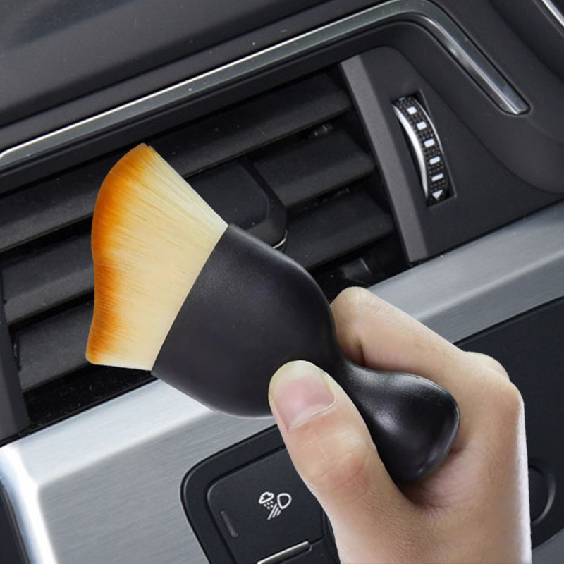 Car cleaning brush, short-pile brush for car interiors, air conditioning vent cleaning brush, household keyboard crevices brush