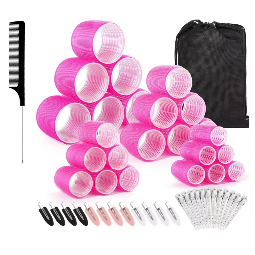 Amazon self-adhesive bangs curling iron with aluminum foil, volumizing curlers, solid color styling curlers, hollow.