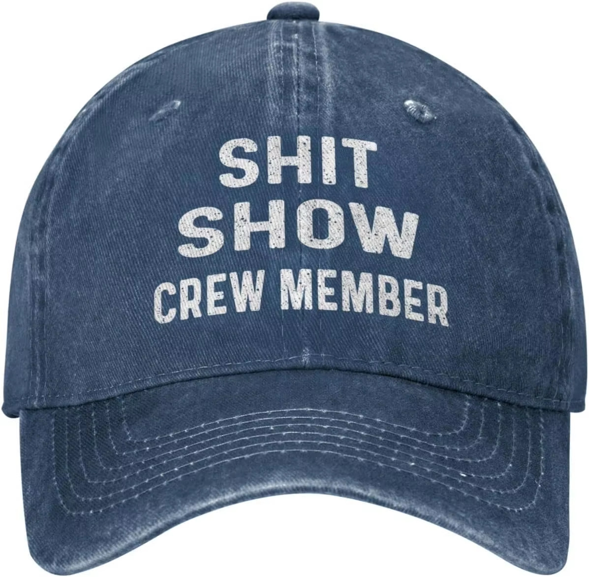 Cross-border baseball cap with funny letter print, retro washed cap, unisex soft top, adjustable, versatile everyday sun hat.