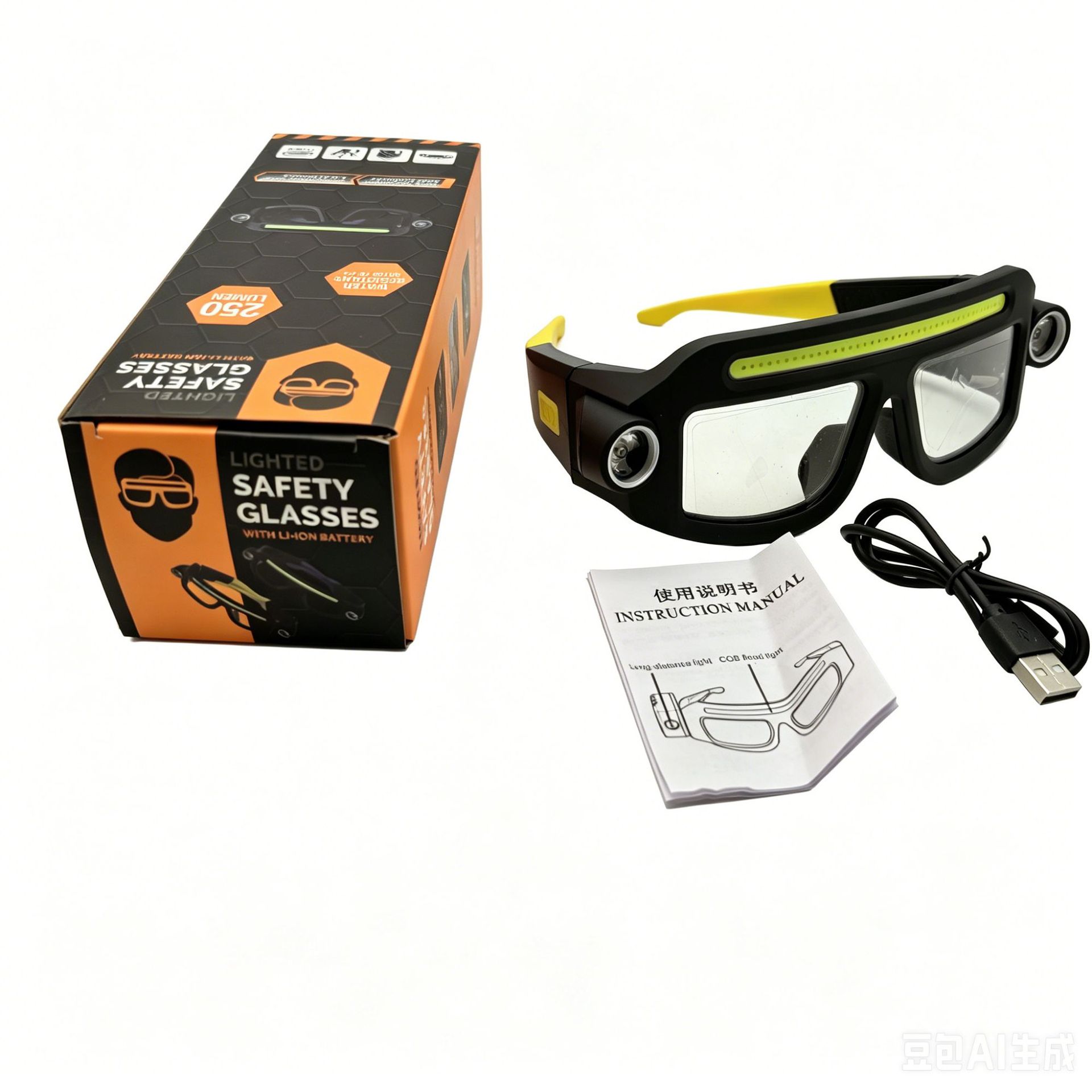 Cross-border headlamp lighting glasses headlamp work light outdoor cycling night fishing glasses light sensor fishing light night fishing light