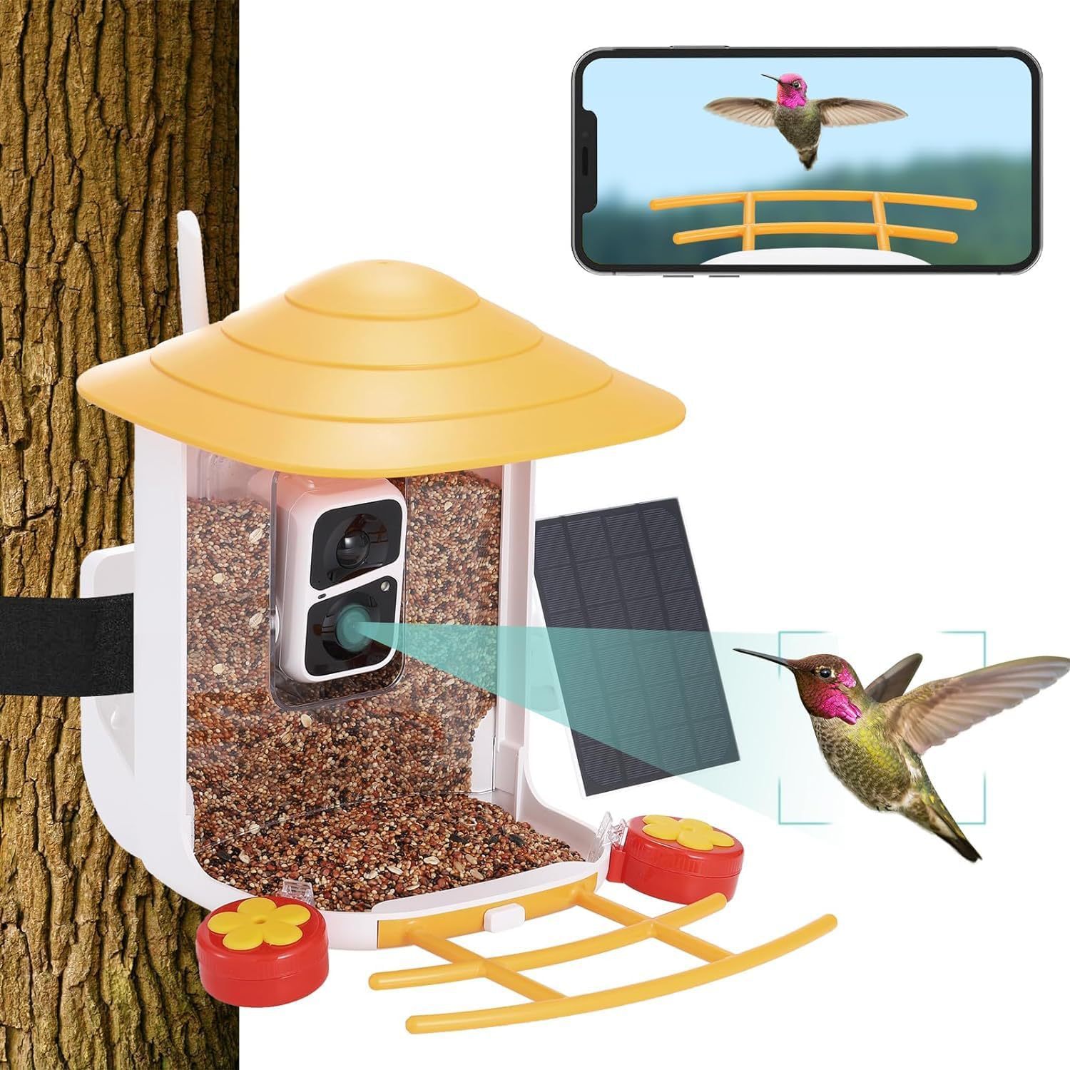 Amazon Smart Bird Camera AI Bird Recognition Camera Lens HD 1080P Solar Powered