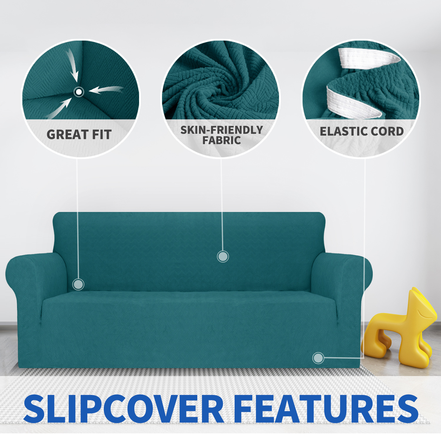 Universal one-piece all-inclusive sofa cover, thickened fabric combination anti-slip sofa cover