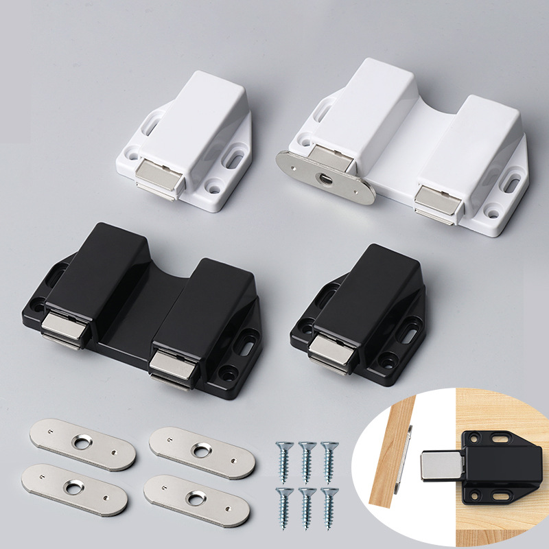 Jinate handleless cabinet door rebound device, strong magnetic press type single and double door touch, conceals a modern style