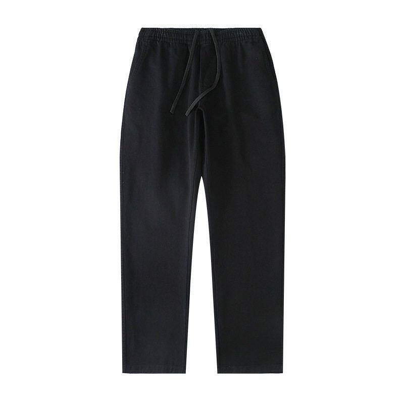 Tibetan blue washed casual pants for men, spring and autumn style, 100% Xinjiang long-staple cotton pants, distressed retro straight-leg long pants