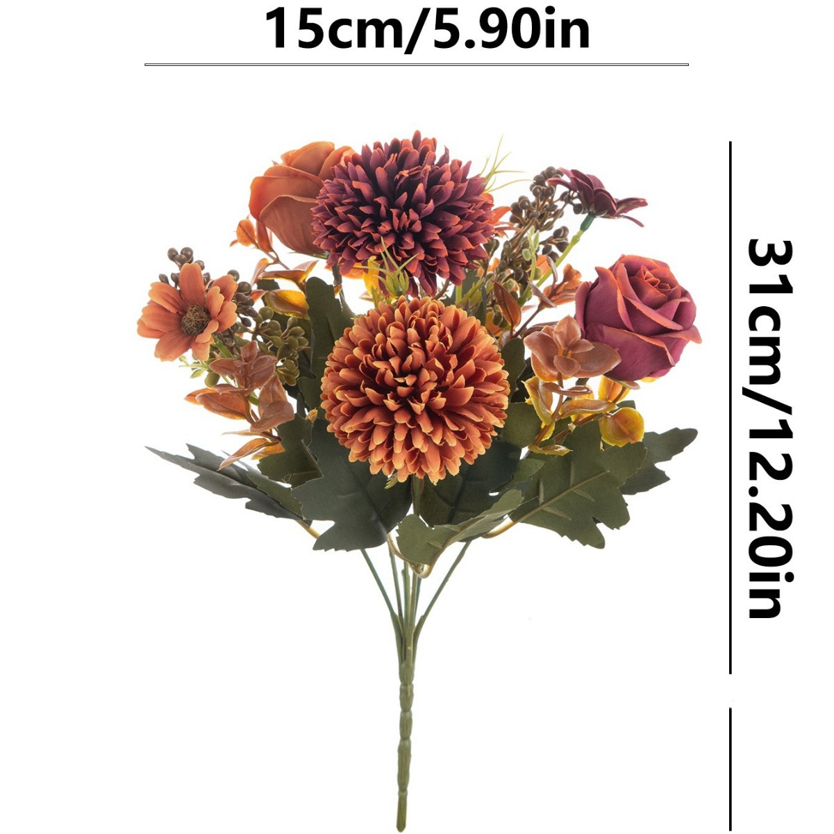 European-style retro artificial flowers with a high-end feel, such as chrysanthemums, roses, hand-held bouquets, wedding home, living room ornaments, and artificial flower decorations