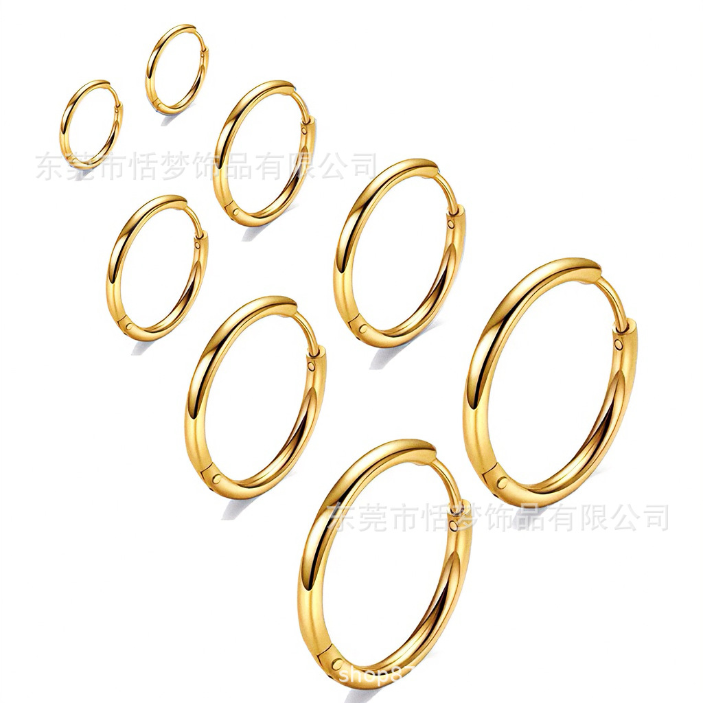 High-quality classic titanium steel earrings, non-fading cartilage ear cuffs, cross-border Amazon, simple stainless steel ear cuff jewelry.