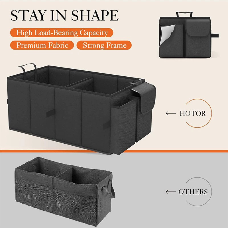 Foldable car trunk storage box, a popular cross-border e-commerce product, available now. Large capacity car storage box.