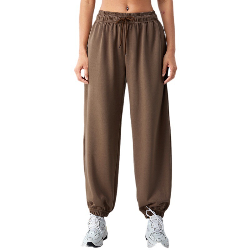 New casual sports sweatpants for women with elastic drawstring, loose fit, soft and comfortable, perfect for fitness, yoga, or exercise.