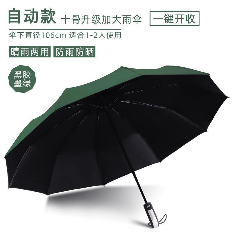 Fully automatic folding umbrella, large size, double umbrella for business men, sun umbrella, rain umbrella, ten-rib umbrella, advertising umbrella