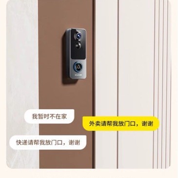Video doorbell monitoring, unplugged entrance, doorbell, home wireless camera, 360-degree intelligent photography