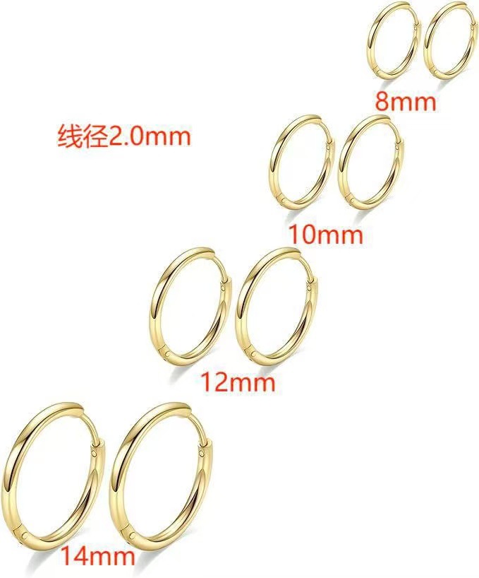 2026 Cross-border Fashion Real Gold Electroplated Earrings, Unique and Versatile Hoop Earrings, Niche Design Earrings