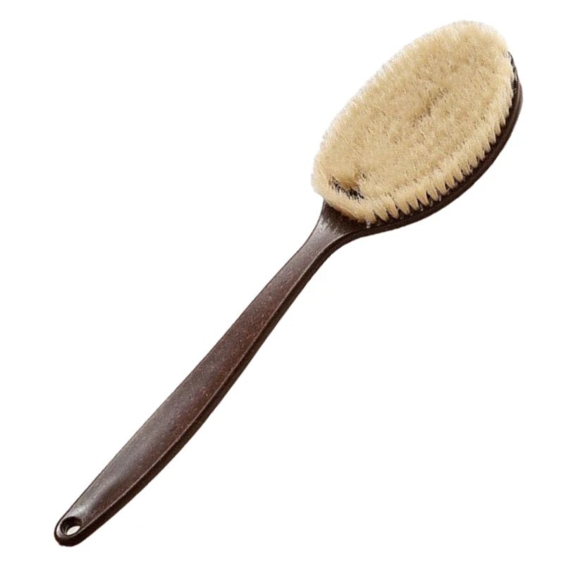 Shower brush, boar bristle brush, body scrubber, long-handled body brush, household dry brush, soft bristle bath brush, shower brush, magical tool.